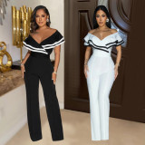 Sleeveless V Neck Solid Color Jumpsuit BY-7052