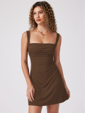 Sexy Solid Color Sleeveless Sling Mini Dress GYSQ-CDDL1310