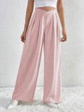 Solid Color Pleated Loose Wide Leg Pants GYSQ-ZPDH0430