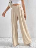 Solid Color Pleated Loose Wide Leg Pants GYSQ-ZPDH0430