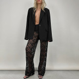 Lace See Through Patchwork Pants GPBY-15116
