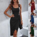 Sleeveless Square Neck Irregular Dress GYSQ-CDCC2020
