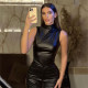Sleeveless Stacked Neck Pleated PU Leather Top GPBY-14799