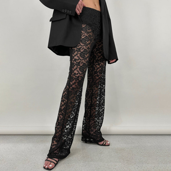 Lace See Through Patchwork Pants GPBY-15116