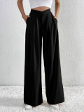 Solid Color Pleated Loose Wide Leg Pants GYSQ-ZPDH0430