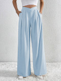 Solid Color Pleated Loose Wide Leg Pants GYSQ-ZPDH0430