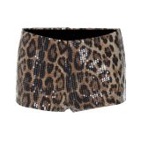 Leopard Print Sequin Short YUEM-230295