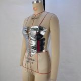 Sexy Bandage Cardigan Skinny PU Vest GPBY-14685