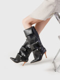 Fashion Stacked Heeled Long Boots GXSJ-128-1