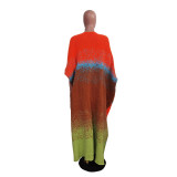 Casual Color Block Loose Knits Long Coat TR-1320