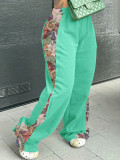 Fashion Print Splicing Loose Pant YH-5295