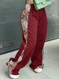 Fashion Print Splicing Loose Pant YH-5295