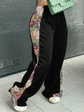 Fashion Print Splicing Loose Pant YH-5295