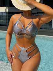 Sexy Backless Halterneck Bikinis 2 Piece Swimsuit CASF-6643