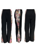 Fashion Print Splicing Loose Pant YH-5295