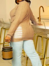 Hollow Out Solid Color Sweater ZDF-31380