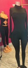 Solid Color Long Sleeve Slim Jumpsuit YUEM-600621