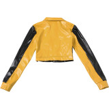 Contrast Color Embroidered Zipper Coat XEF-K24C58783