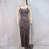 Print Backless Slim Sling Maxi Dress GPBY-15818