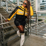 Contrast Color Embroidered Zipper Coat XEF-K24C58783