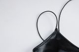 V Neck PU Leather Backless Mini Dress GPBY-1547