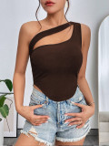 Singles Shoulder Irregular Hollow Tank Tops GYSQ-CVDE1880