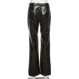 PU Leather Straight Pants GPBY-P1114