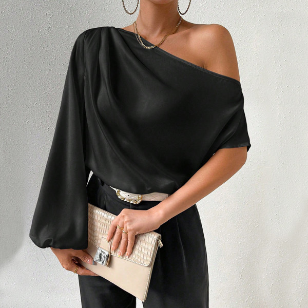 Single Shoulder Loose Long Sleeve Tops GYSQ-CTDI0890