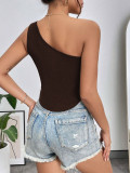 Singles Shoulder Irregular Hollow Tank Tops GYSQ-CVDE1880