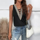 Hollow Out V Neck Solid Color Top GYSQ-CVCL0220