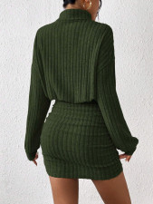 Long Sleeve High Neck Solid Dress GYSQ-NDEH2460