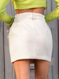 Elastic Waist Solid Color A-Line Skirt GYSQ-ZRDH0130