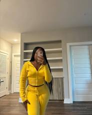 Fashion Knits Hooded Sport Sweater Two Piece Pants Set NYF-8186