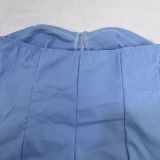 Solid Color Tube Top Pleated Mini Dress GPBY-14718