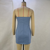 Solid Color Tube Top Pleated Mini Dress GPBY-14718