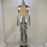 Long Sleeve Backless Bodycon Dress GPBY-15124