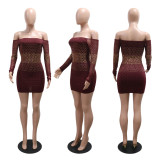 Hot Drill Off Shoulder Midi Dress CYA-901555
