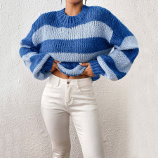 Long Sleeve Color Block Sweater GDAM-7193