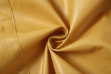 Solid Color Lapel Loose PU Leather Coat XEF-K24C57679