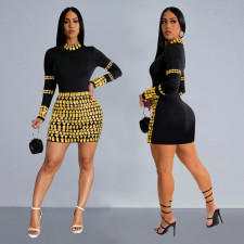 Hot Drill Long Sleeve Midi Dress BY-7138