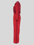 Long Sleeve Zipper Patchwork Pants Suit MIL-120