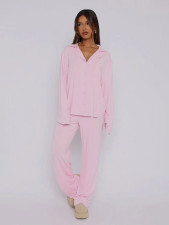 Solid Color Loose Loungewear 2 Piece Set MIL-112