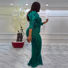 Plus Size Sequin Slim Maxi Dress NY-3355