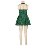 Sexy One Shoulder Puffy Mini Dress AIL-305
