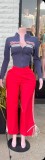 Letter Print Contrast Color Jackets YUEM-800802