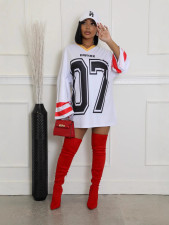 Letter Print Loose Casual Dress GFTF-8805