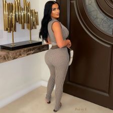 Sexy Knits Sleeveless Two Piece Pants Set MDF-5508