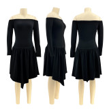 One Shoulder Irregular Midi Dress YH-5362