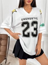 Letter Print Fashion Sports Tops Ierseys  GBGF-44940