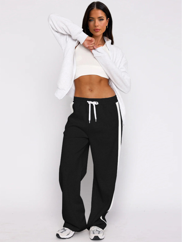 Patchwork Casual Padded Sport Pants MIL-134